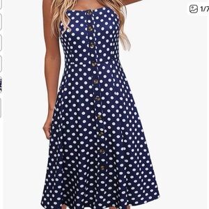 Polka Dot Navy Blue Dress